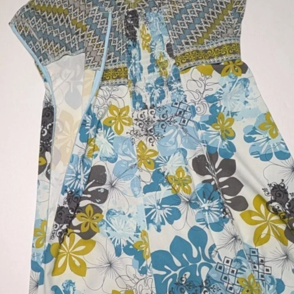 Athleta Halter Dress Womens Size 4 Floral Sundress Travel Hiking Smocking Pack - Picture 11 of 12